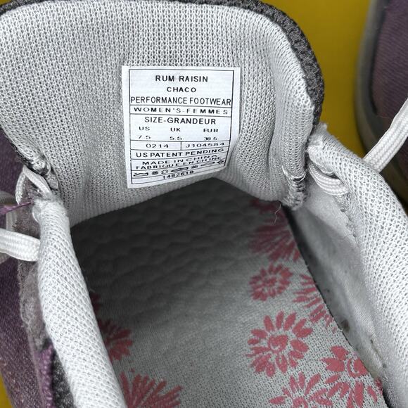 Chaco Sneakers Rum Raisin Canvas Low Top Lace Hiking Shoes Trainers Womens 7.5 - Picture 16 of 16